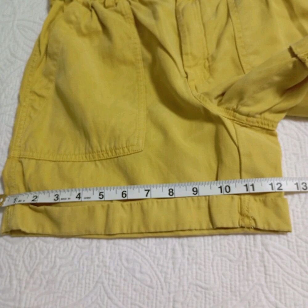 Banana Republic Women's Lime Green Paper Bag Waist Shorts Size 4 slash pockets - Picture 9 of 10
